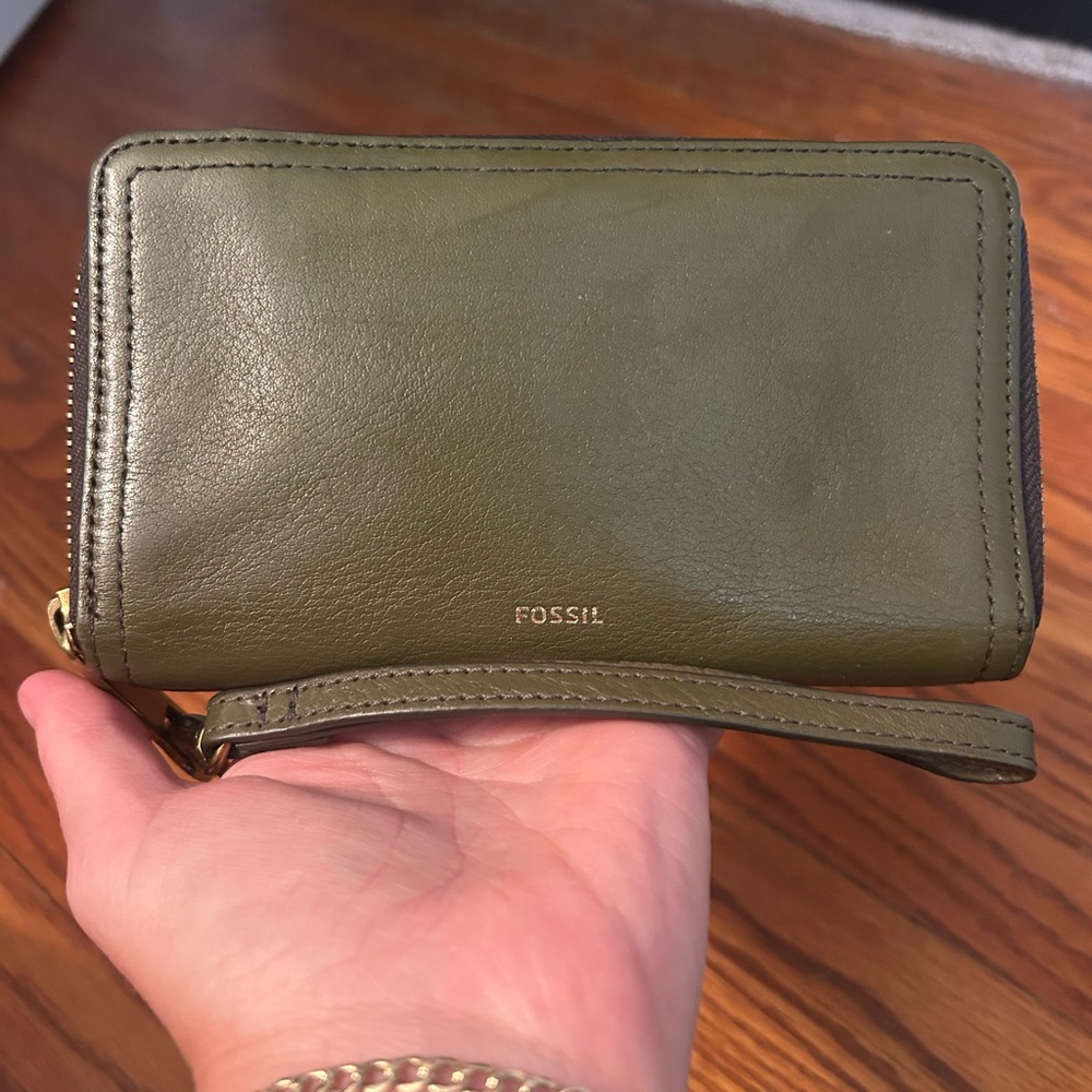 Fossil Olive Green Leather Wallet